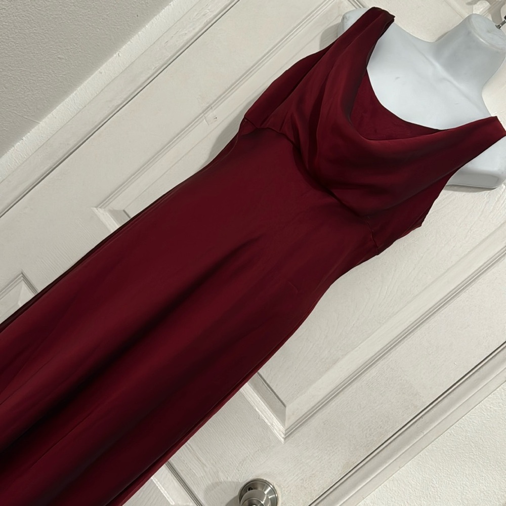 Vintage Betsy & Adam Dark Red Abstract Asymmetrical Dress  size 16